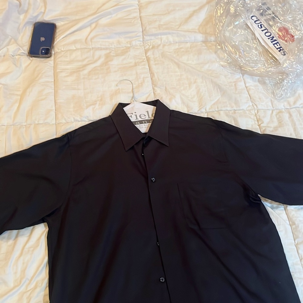 Black, long sleeve Geoffrey Beene regular fit button up